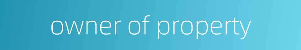 owner of property的同义词