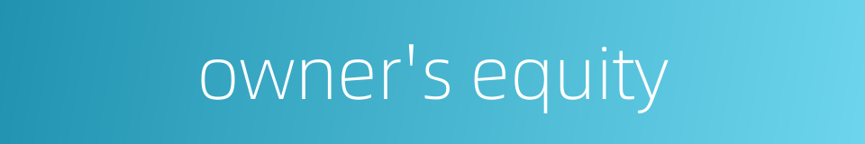 owner's equity的同义词