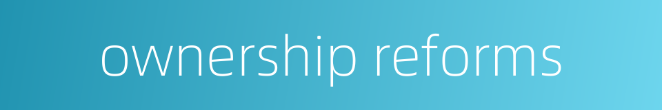 ownership reforms的同义词