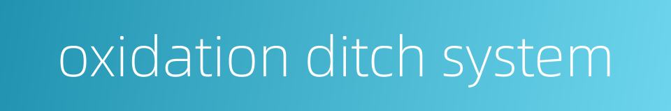 oxidation ditch system的同义词
