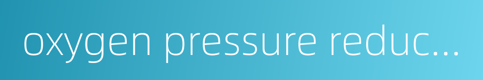 oxygen pressure reducer的同义词