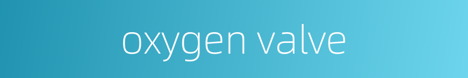 oxygen valve的同义词
