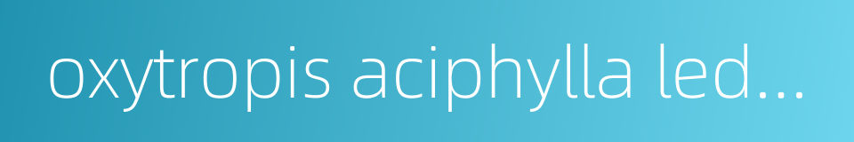 oxytropis aciphylla ledeb的同义词