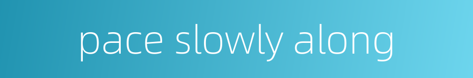 pace slowly along的同义词