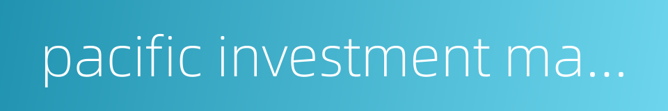 pacific investment management company的同义词