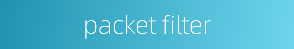 packet filter的同义词