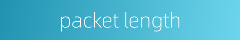 packet length的同义词