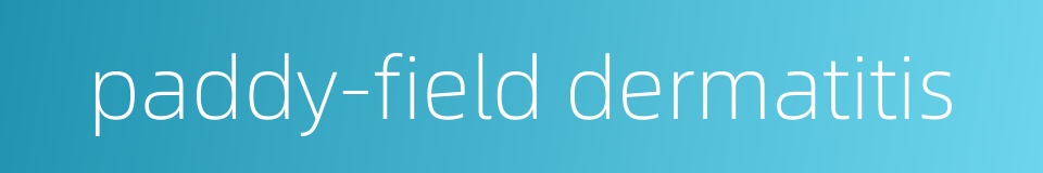 paddy-field dermatitis的同义词