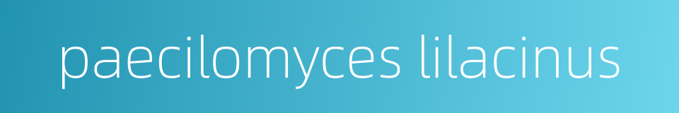paecilomyces lilacinus的同义词