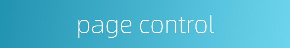 page control的同义词