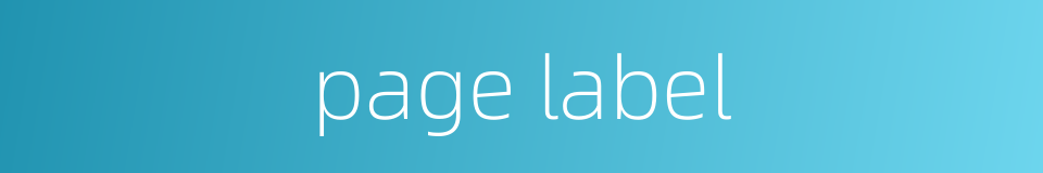 page label的同义词