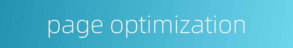 page optimization的同义词