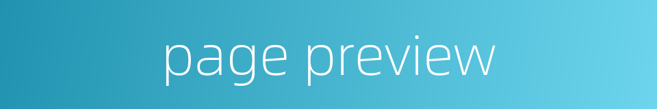 page preview的同义词