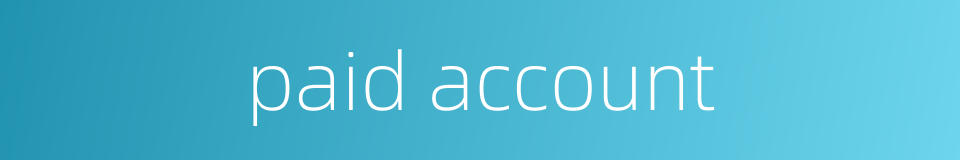 paid account的同义词