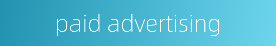 paid advertising的同义词