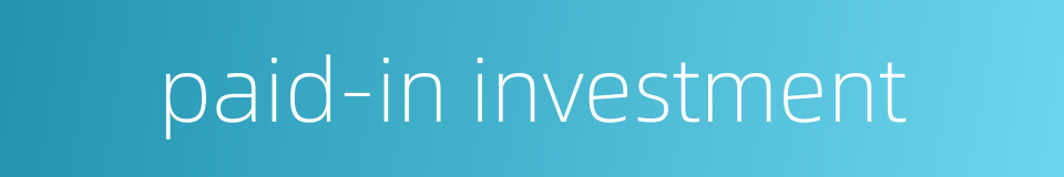 paid-in investment的同义词