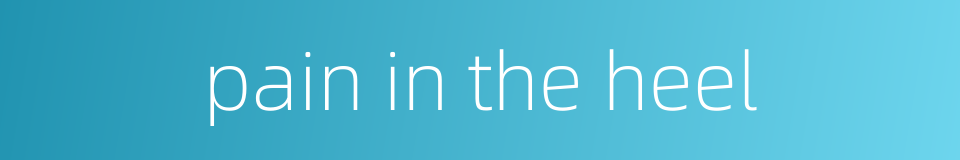 pain in the heel的同义词
