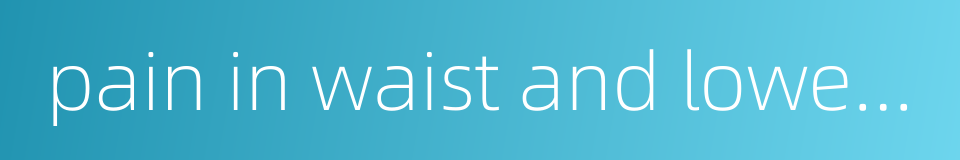 pain in waist and lower extremities的同义词