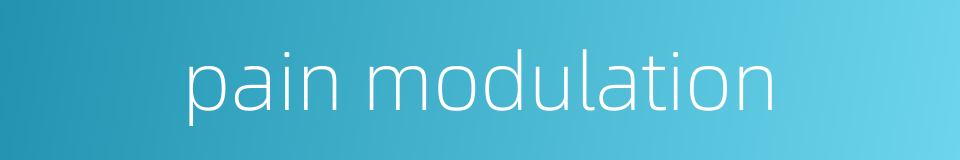 pain modulation的同义词
