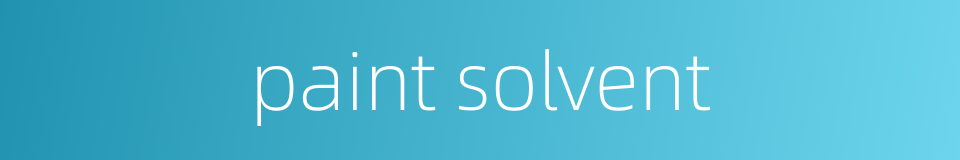 paint solvent的同义词