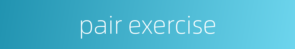 pair exercise的同义词