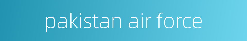pakistan air force的同义词
