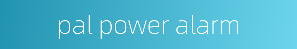 pal power alarm的同义词