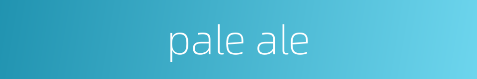 pale ale的同义词