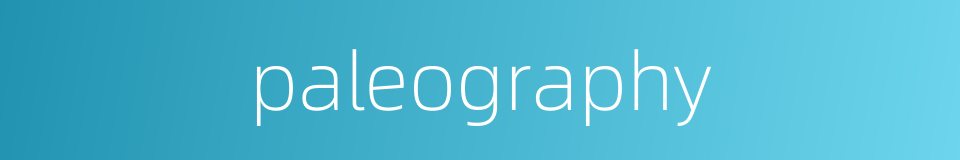 paleography的同义词