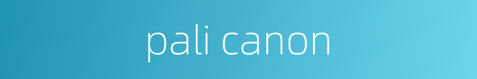pali canon的同义词