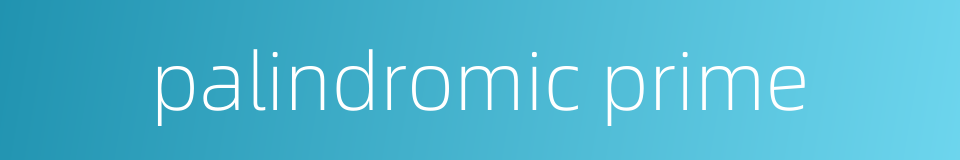 palindromic prime的同义词