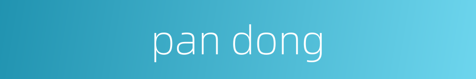 pan dong的同义词