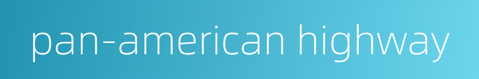 pan-american highway的同义词