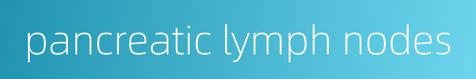 pancreatic lymph nodes的同义词