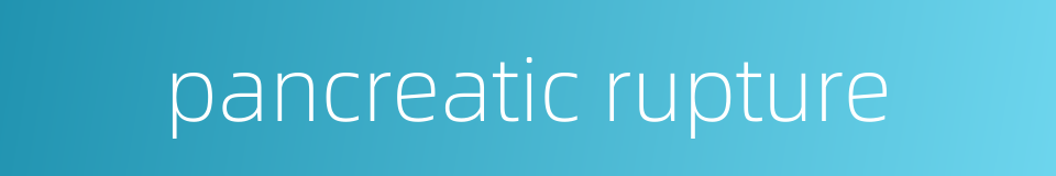 pancreatic rupture的同义词