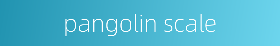 pangolin scale的同义词