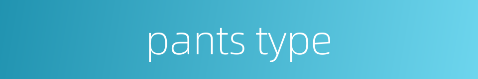 pants type的同义词