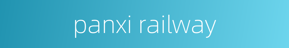 panxi railway的同义词