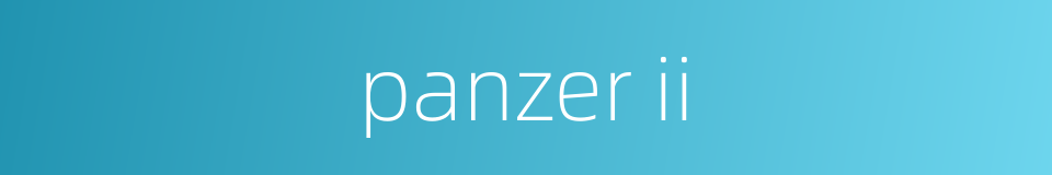 panzer ii的同义词