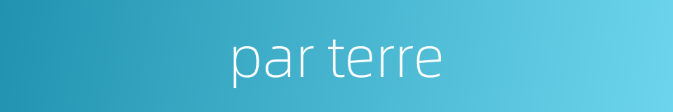 par terre的同义词