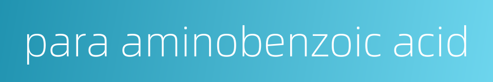 para aminobenzoic acid的同义词