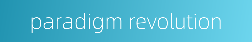 paradigm revolution的同义词