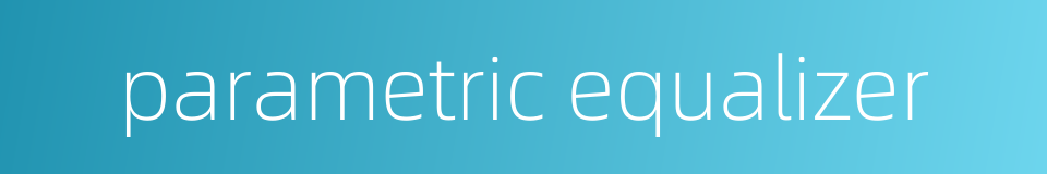 parametric equalizer的同义词