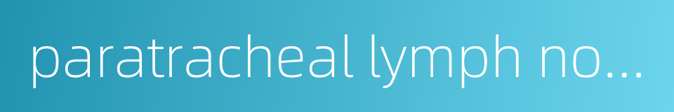 paratracheal lymph node的同义词
