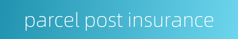 parcel post insurance的同义词