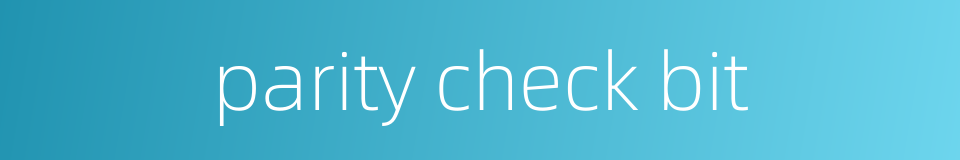 parity check bit的同义词