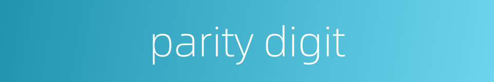 parity digit的同义词