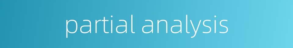 partial analysis的同义词