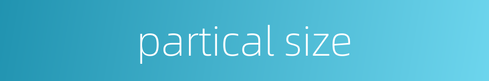 partical size的同义词