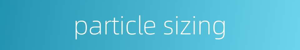 particle sizing的同义词